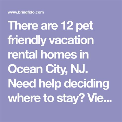 Pet Friendly Rentals in Ocean City, NJ